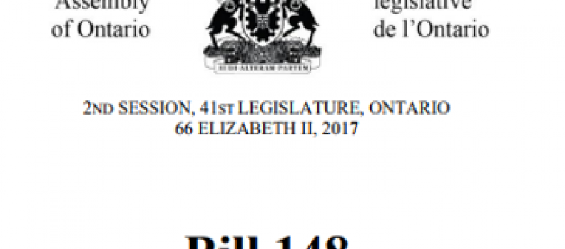 Bill 148 Receives Royal Assent